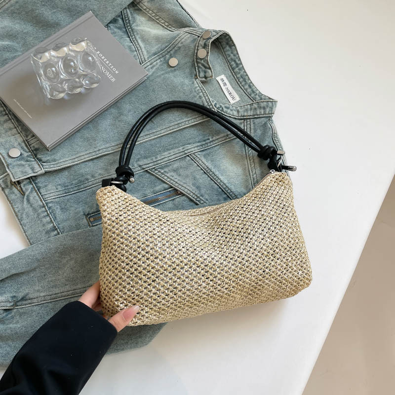 Free Delivery Designer Bag Handmade For Women 2025 New Trendy Tote Grass Woven Versatile Large Capacity Shoulder Luxury Bag