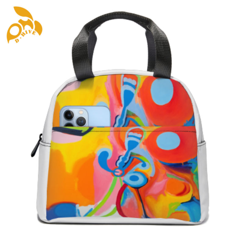Free provision of lightweight, high-quality hand-held insulated meal bags in beige and black, custom-made for adults by fashion top designers.