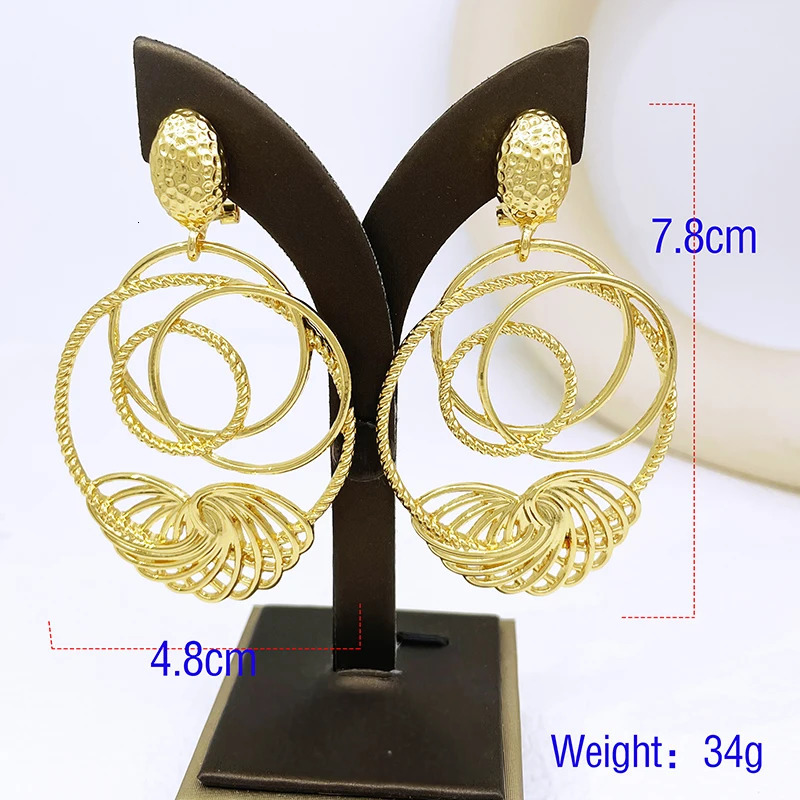 Big Earrings For Women Gold Color Drop Earrings 18K Gold Plated Fashion Jewelry Wedding Party Accessories Trending 250520