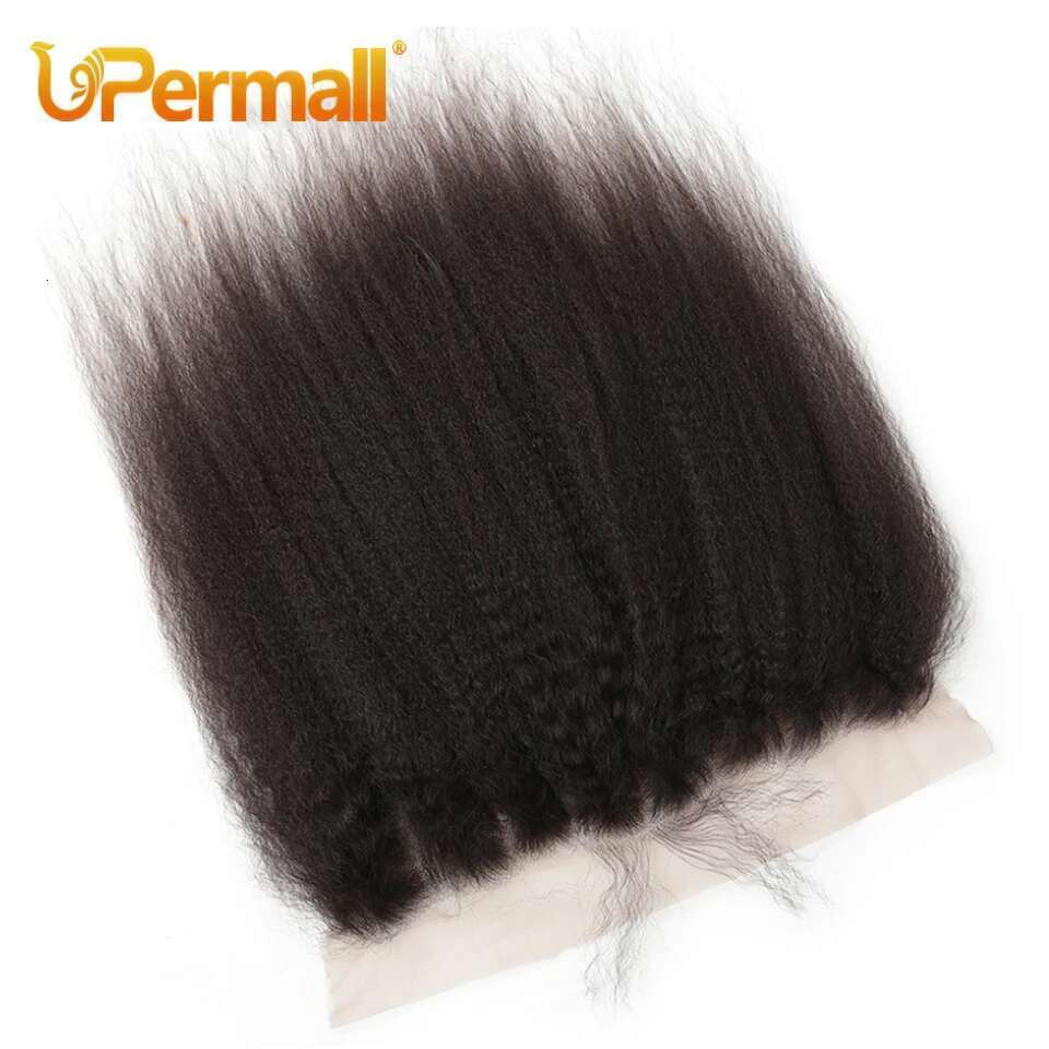 Upermall 13x4 Kinky Straight Lace Frontal Pre Plucked With Baby HD Transparent Yaki 4x4 Closure Remy Human Hair For Women