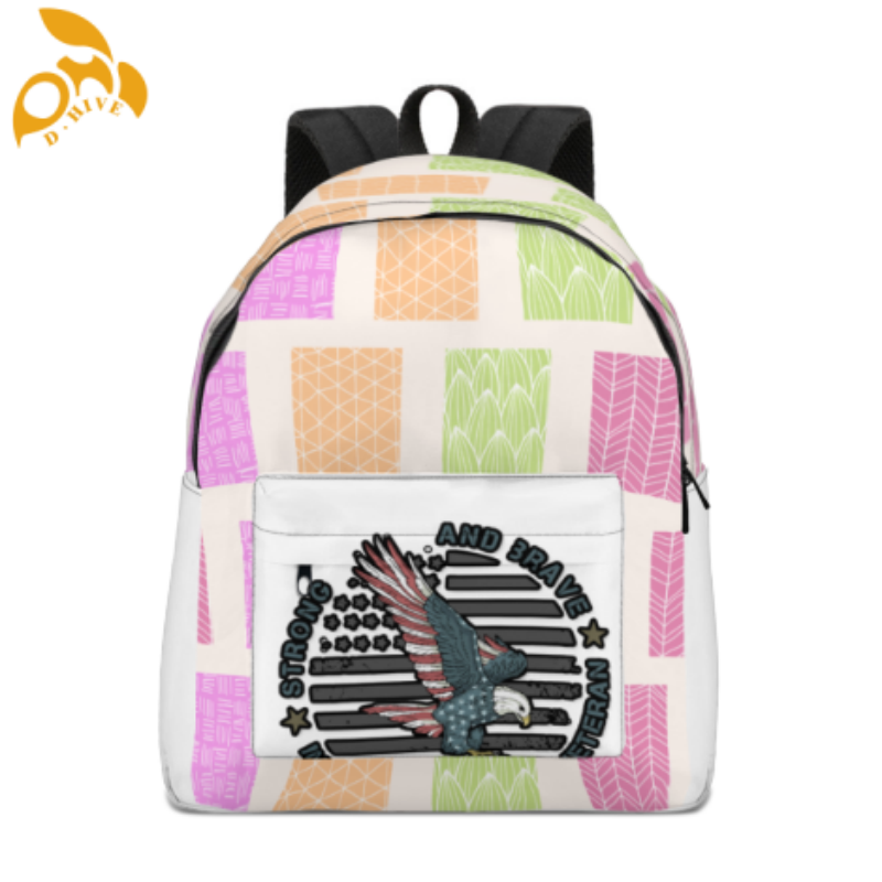 Free shipping. fashion designers customize lightweight and high-quality full-print white and black schoolbags