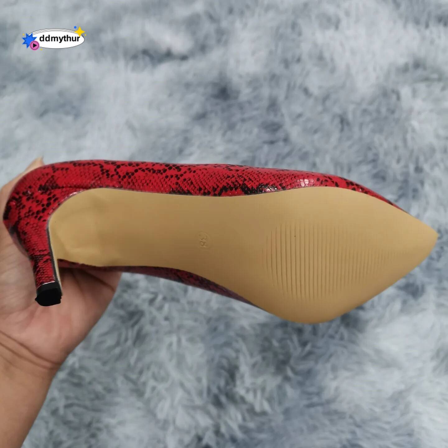 13 Style Women's Large Classic Sexy Pointed Toe 9cm mid High Heels Women Pumps Faux Black red Office Party Wedding Shoes ddmythur