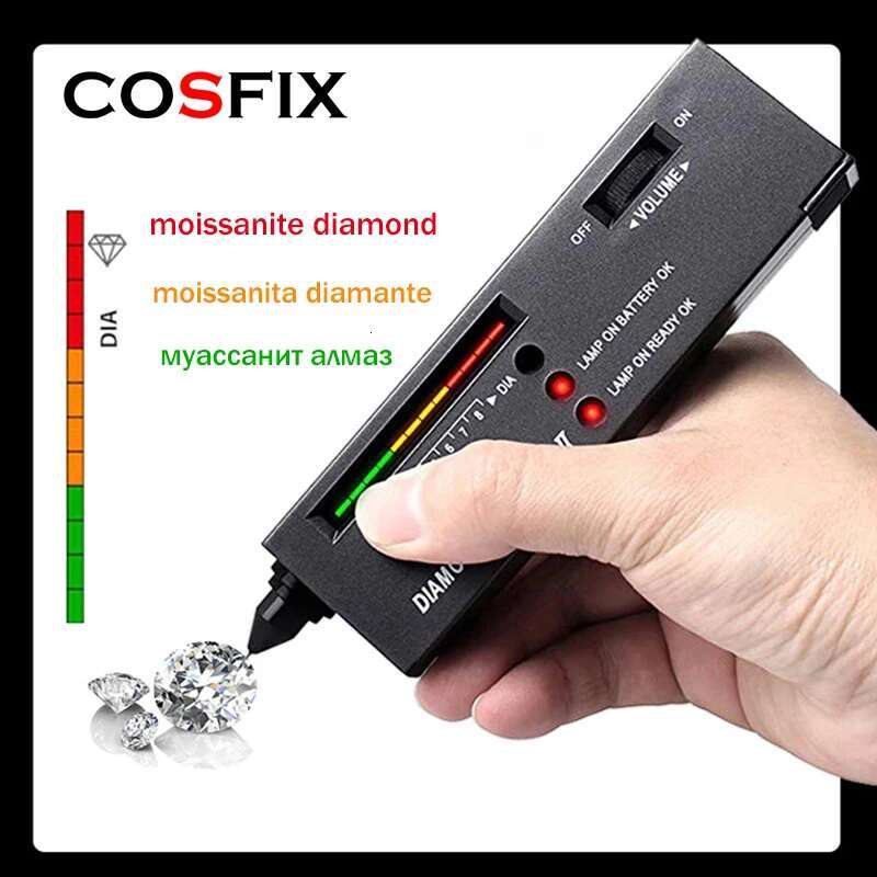 COSFIX 5mm 6.5mm 7 Stones D Color Full Moissanite Row Rings S925 Sterling Silver Plated Pt950 Light Luxury Simple Jewelry