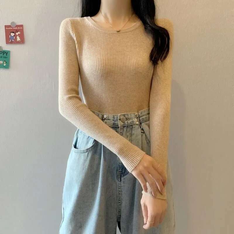 Autumn Winter Women Sweaters Long Sleeve Knitted O Neck Pullover Sweater Femme Basic Solid Jumpers Top Fashion Clothes Pullovers