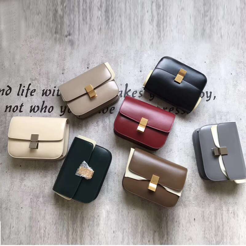 Tofu new box stewardess genuine leather women s single shoulder crossbody cowhide small square bag simple