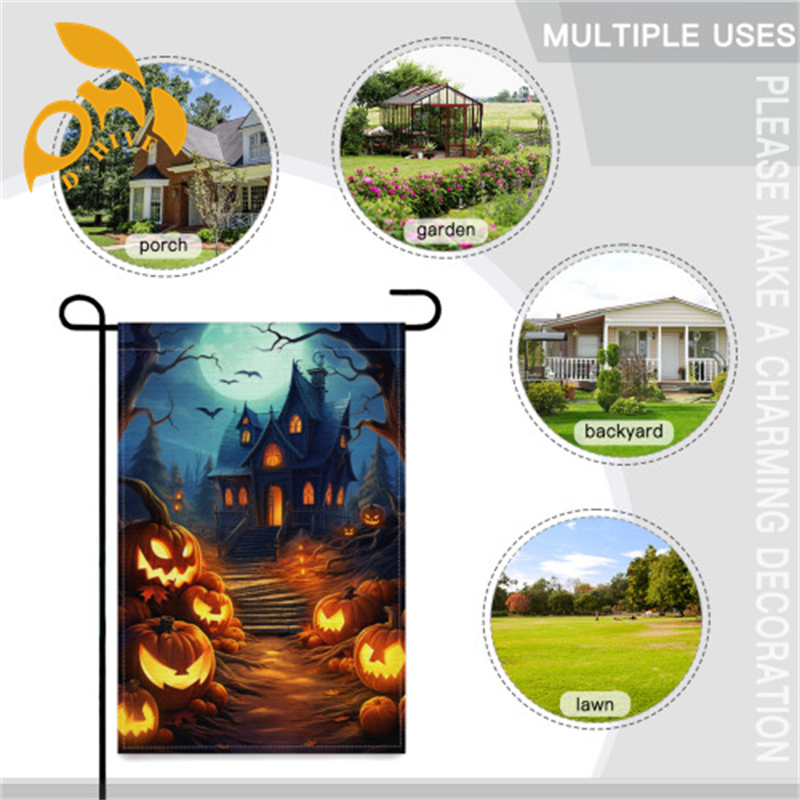 Free shipping Linen Garden Flag 12-18inch Home Patio Lawn Decorations Double sided printing