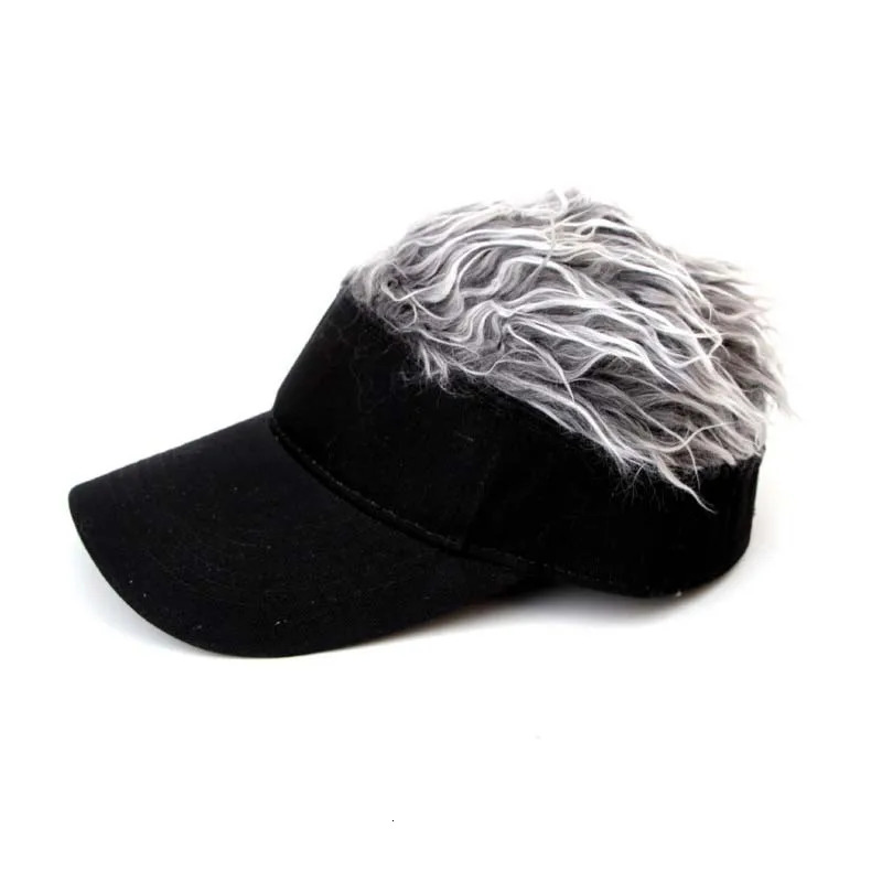 Unisex Casual Camouflage Visor Hat Men Women Adjustable Sun Sunshade Hip Hop Baseball Cap With Spiked Hairs Wigs Casquatte 250519