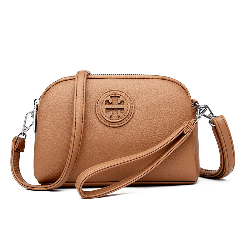 2025 New Outdoor Style Luxury Free Delivery Designer Bag Soft Leather Mini Middle-aged Mother's Phone Multi-layer Handbag Fashionable Single Shou