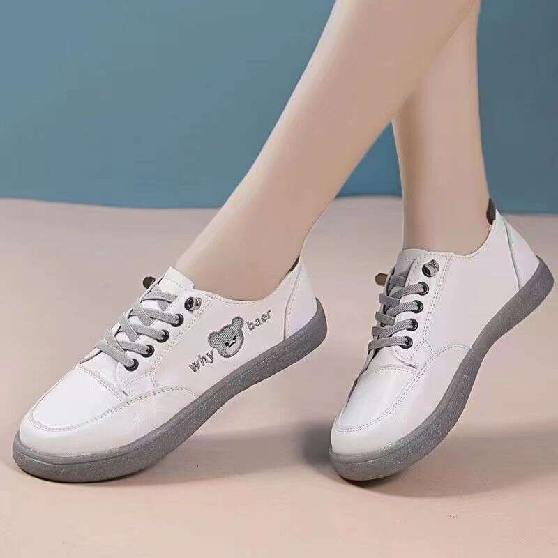 Cross strap flat heel PU deep cut round toe low top cool slippers, single leather shoes, women's casual sports shoes