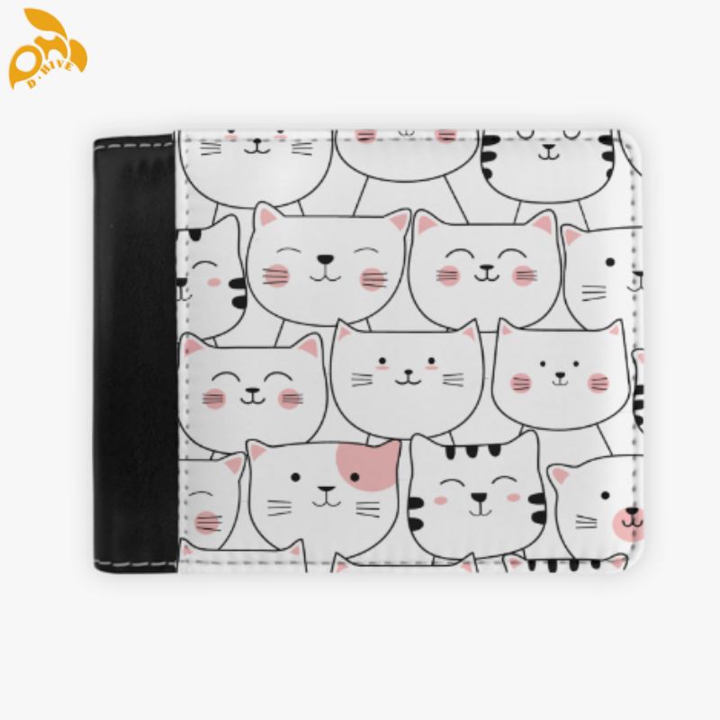 Free delivery. Top designers customize round beige, white and black wallets for adults.