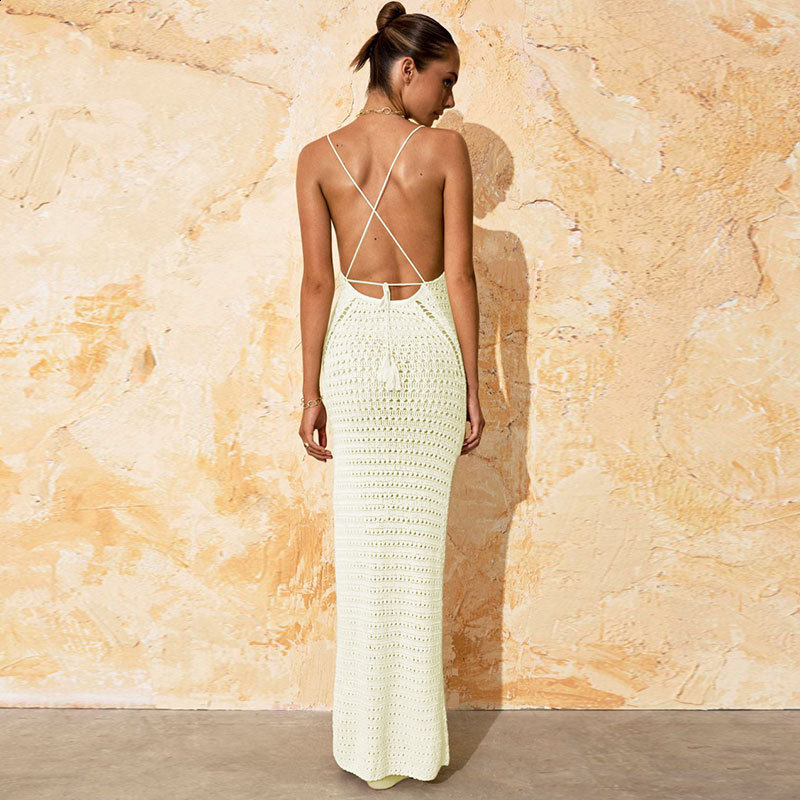 Yangyang New Long Beach Skirt Sexy Hollow Knitted Beach Sunscreen Hoodie 250103