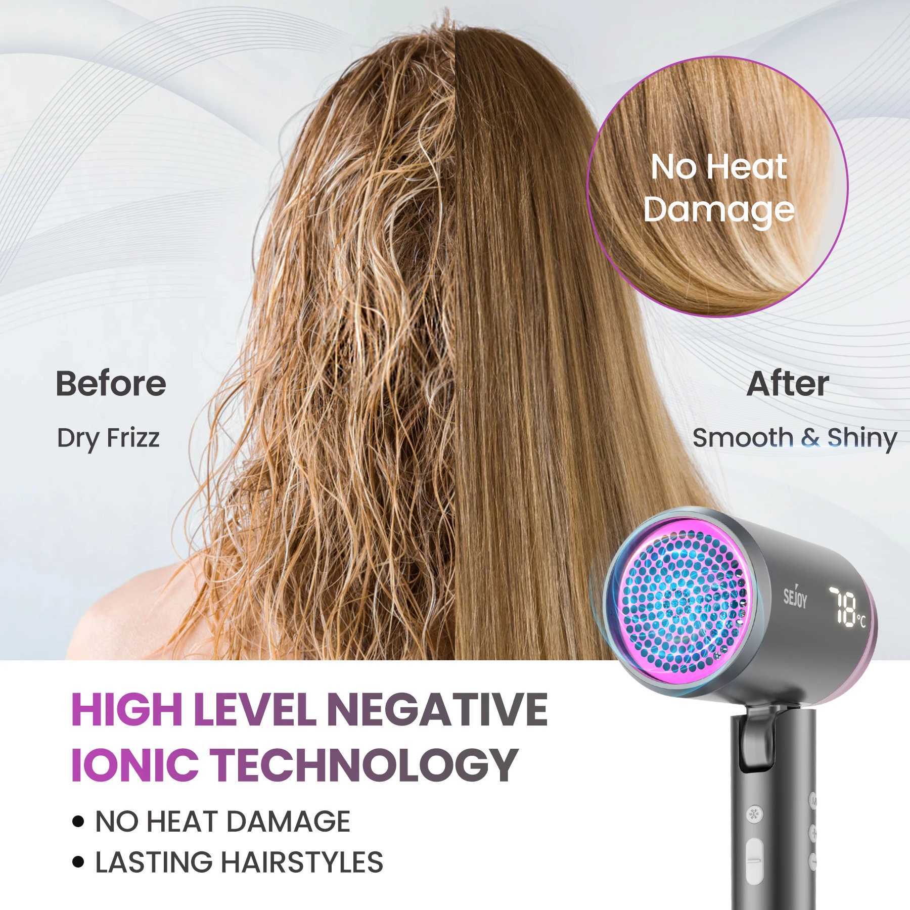 Sejoy Hair Dryer 110v 1800W High-Speed Electric Turbine Airflow Low Noise Constant Temperature And Quick Drying for Home z250520