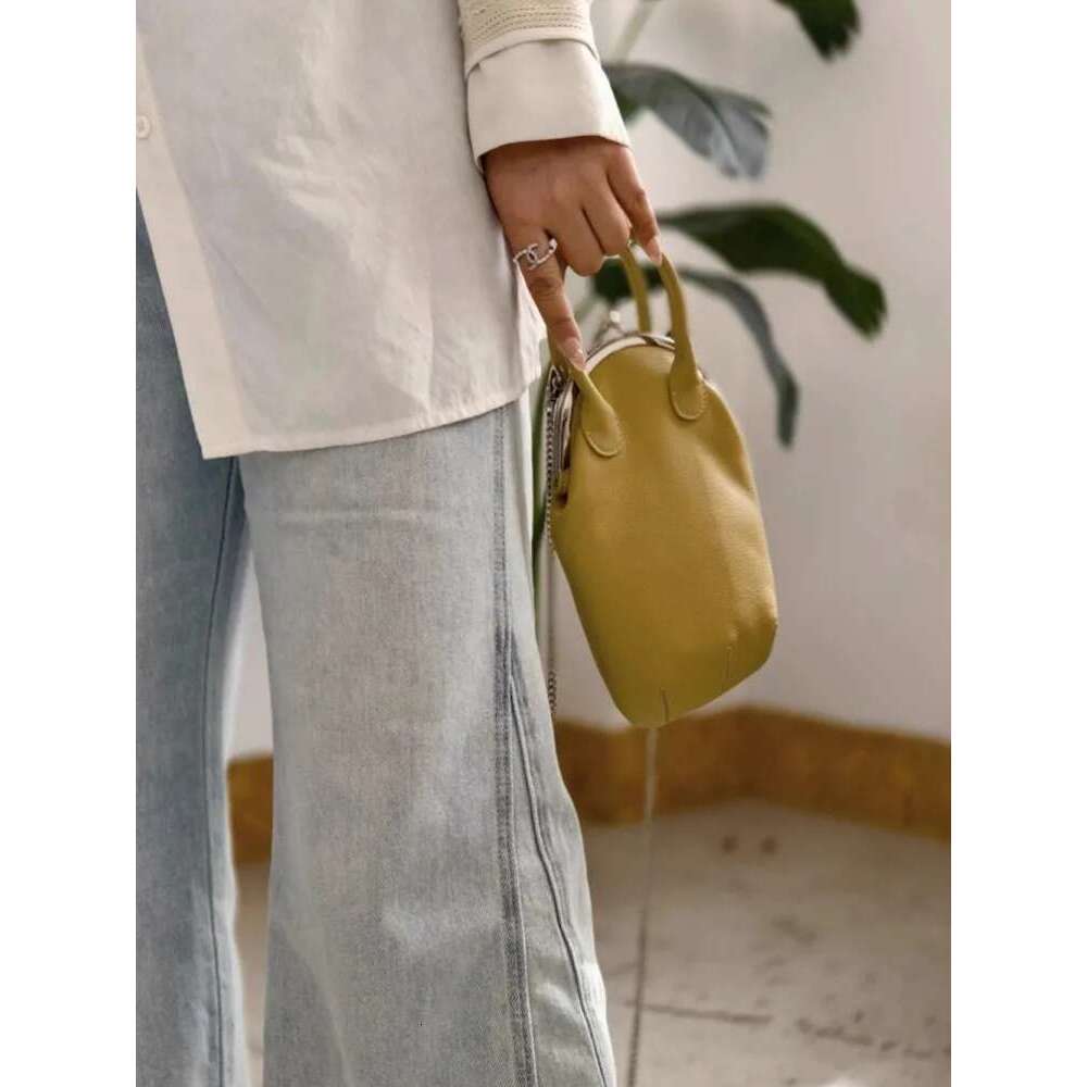 New Women Genuine Leather Fashion Hobos Cowskin Single Shoulder Elegant Chain Bag Ladies Office Casual Crossbody Bags