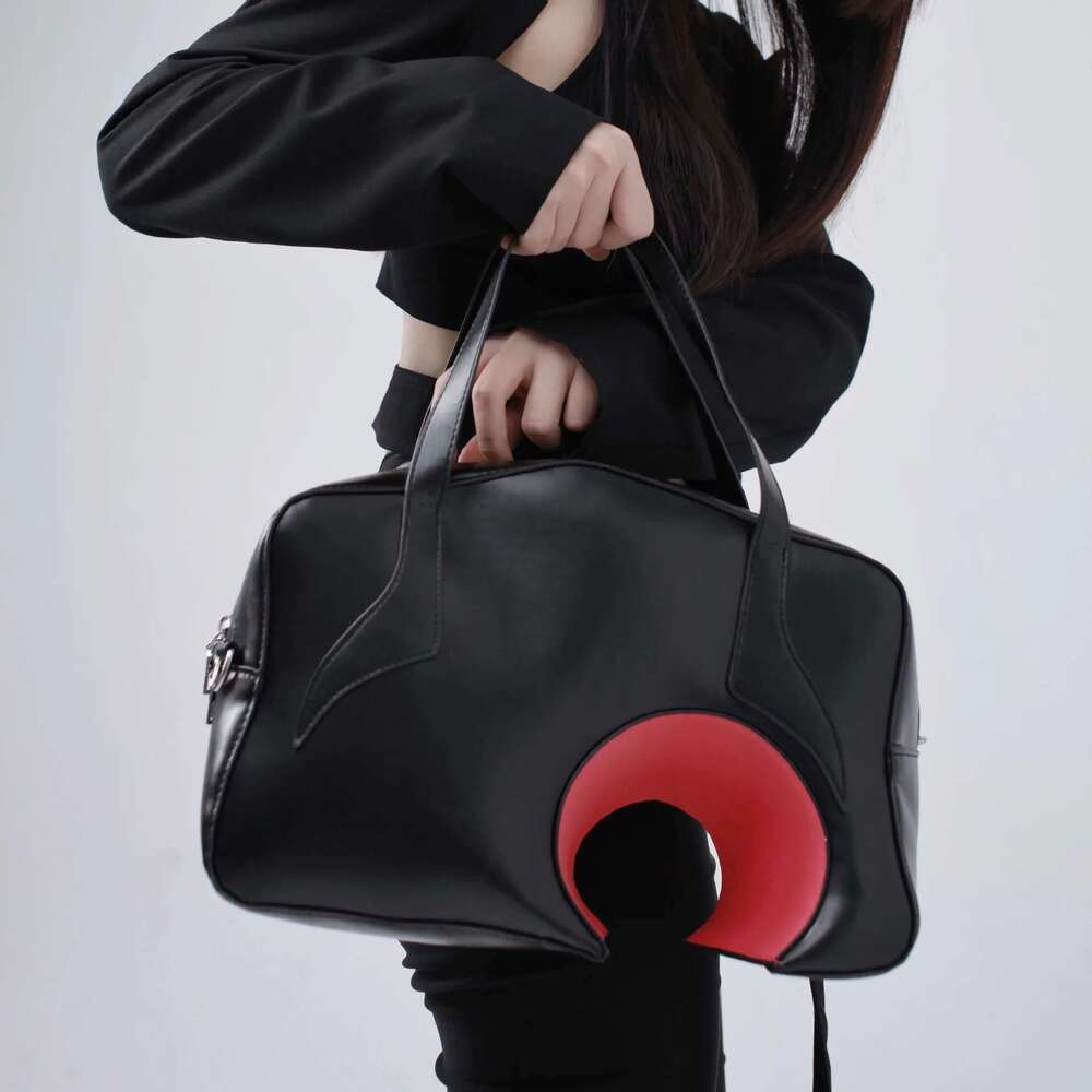 Niche Personalized Pu Geometric Men's And Women's Portable Shoulder Messenger Shopper Bag, Large Travel Bag