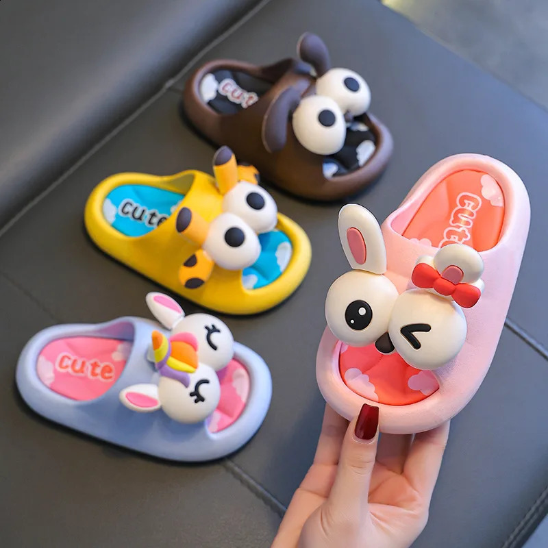Summer Childrens Sandals Slippers For Boys Girls Baby Non-slip Soft Bottom Indoor Bath Parent-Child Slippers 250519