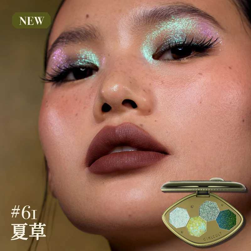 Girlcult Matte Makeup Eyeshadow 4 Color Chameleon Smoke Shimmer Glitter Eyeshadow Highly Pigmented Eye Palette Natural Colors W250520