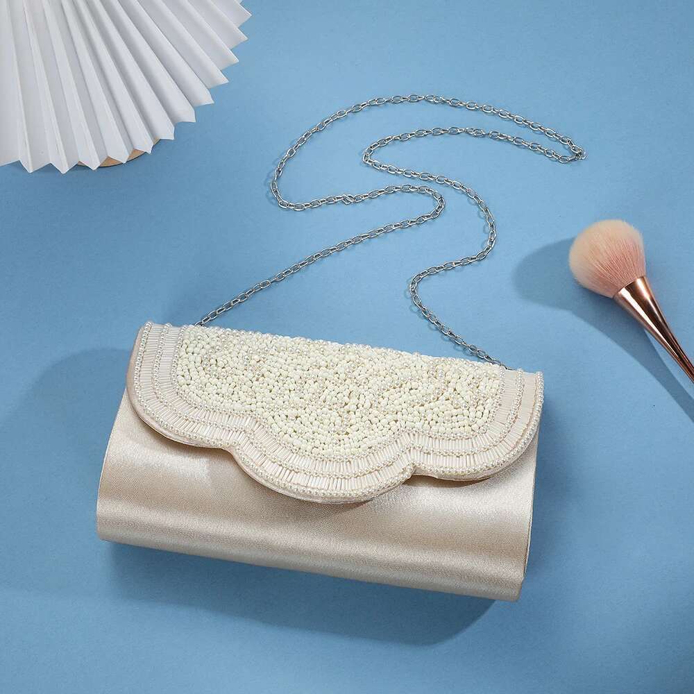 Fresh And Fashionable Pearl Dinner Ladies Light Pure Color Banquet Bag, Handbag Cosmetics Mobile Phone Collection Bag