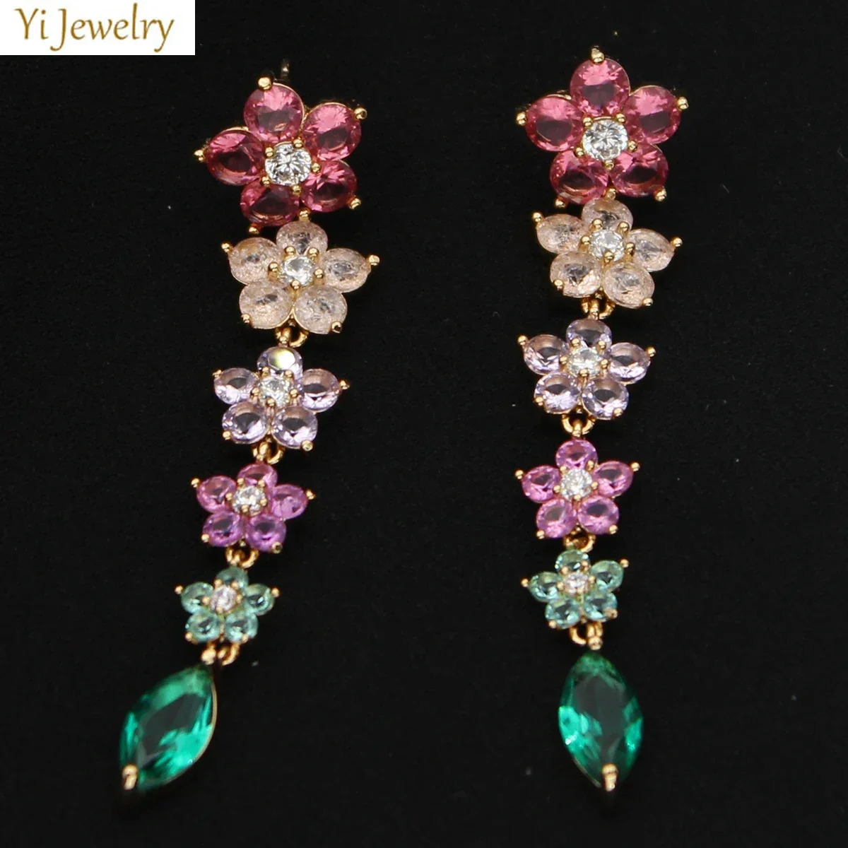 Cute White Purple Red Flower Earrings Long Tassel Sweet Colorful Floral Pendant Earrings Dailr Wear Beach Party Jewelry Gift 250520