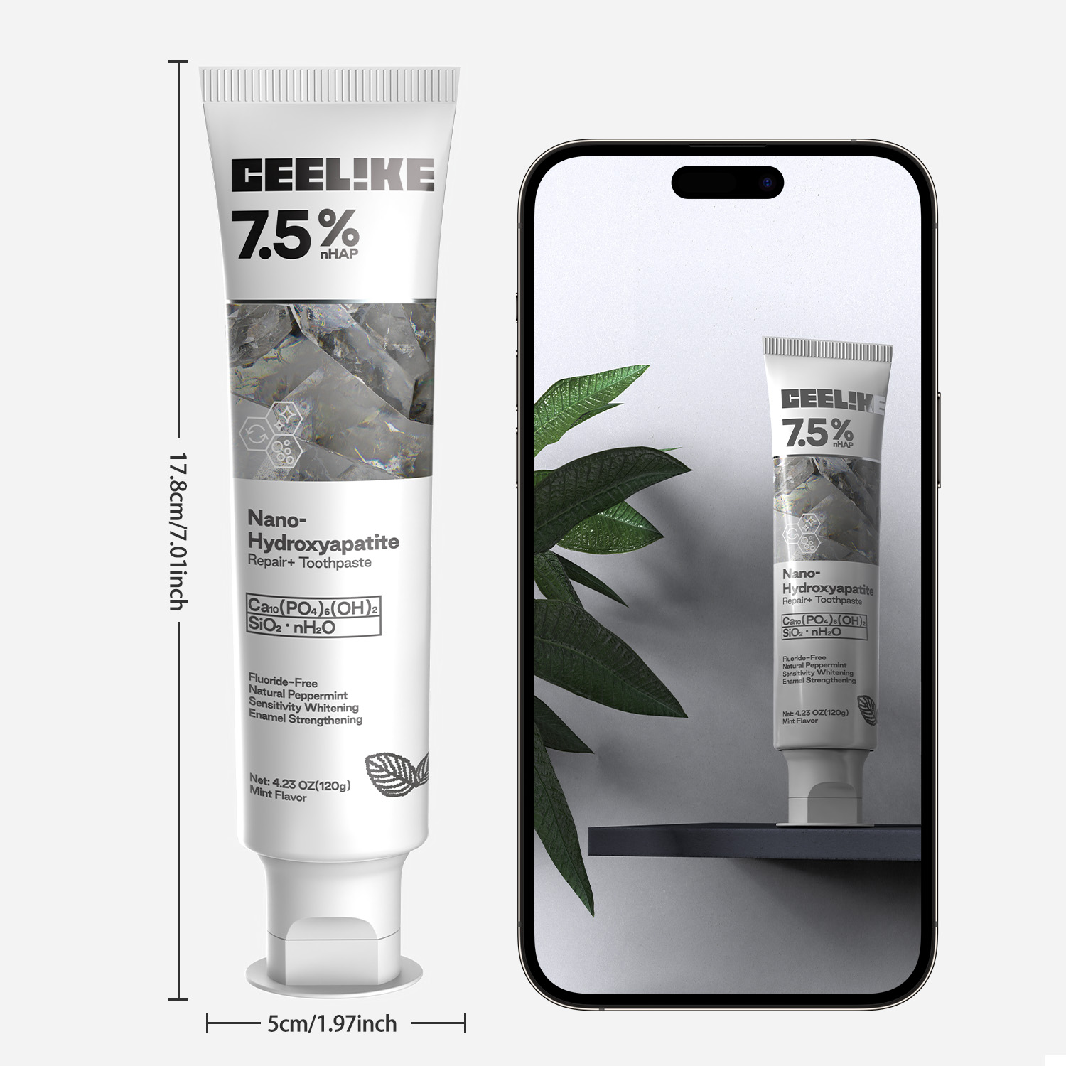 CEELIKE Natural Oral Care Kit - Includes Hydroxyapatite Toothpaste & Refreshing Mouthwash Sprays