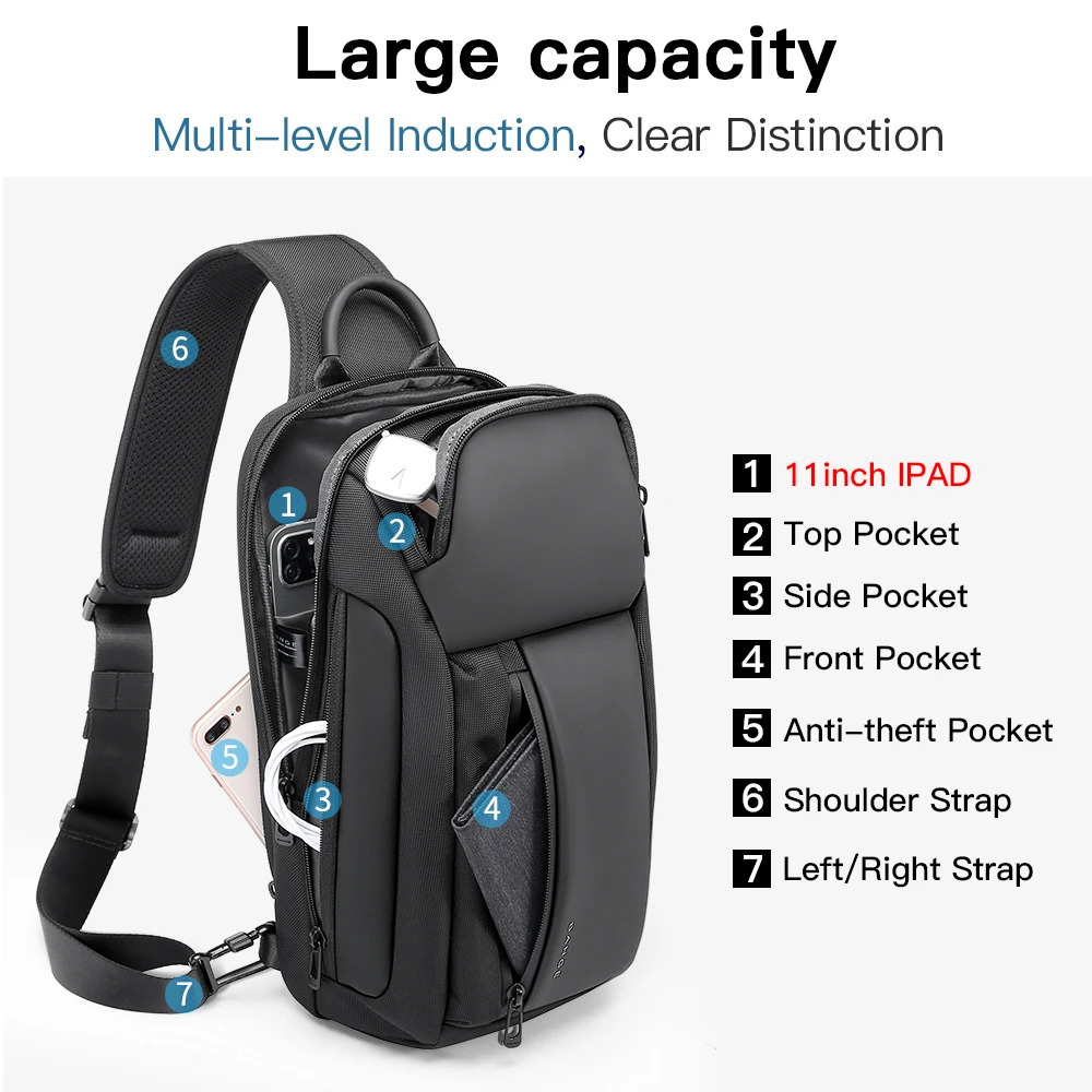 Bange Oxford Fashion Waterproof Chest Bag Crossbody Bag Mens Models Mens Chest Bag Leisure Shoulder Satchel Large Capacity 250519