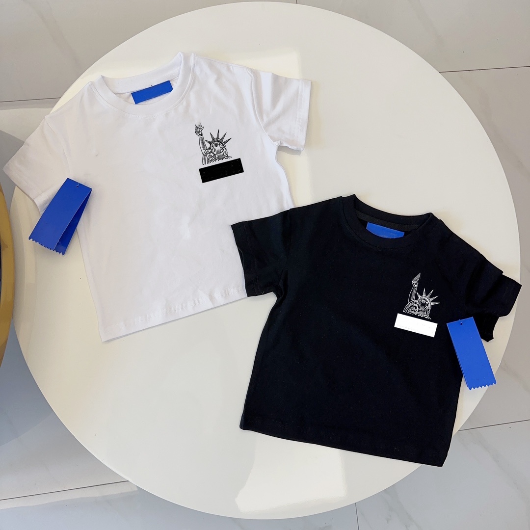 Kids Basic Short Sleeve T-Shirts Soft Cotton Tops for Boys and Girls Casual Round Neck Tees for Toddlers Children Available in Black White y250607ALPN