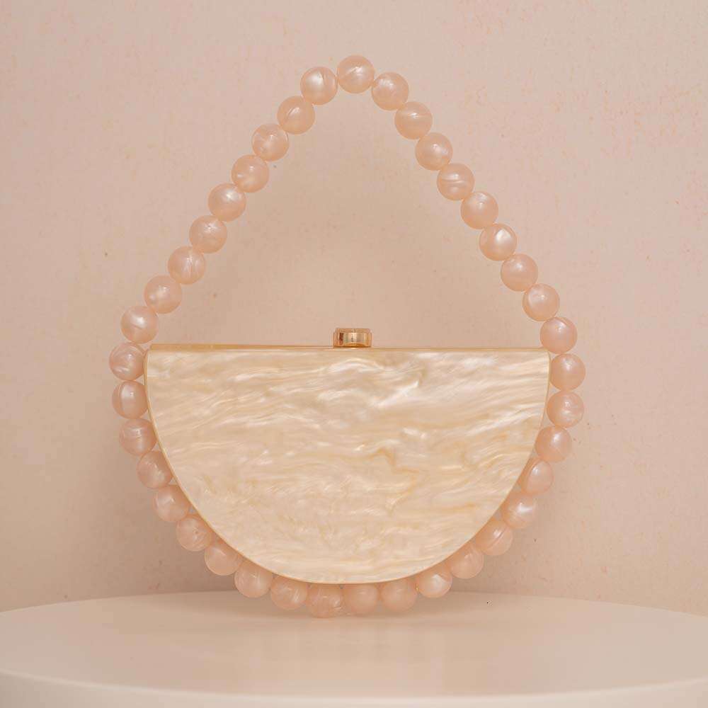 New pearl leopard print acrylic tortoiseshell color, simple square dinner bag, hand-held bag for women