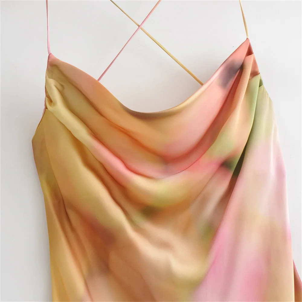 UNIZERA womens tie dye camisole dress with backless decoration for spring and summer casual wear 250520