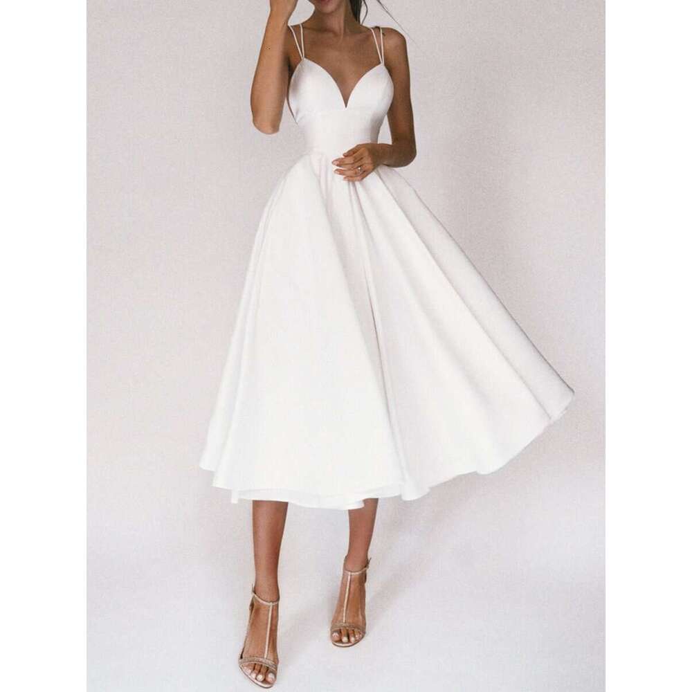 2025 Spring Summer European and American Women's Multi Color Strap Sexy Big Swing Dress New Casual Fashion Trendy Clothing