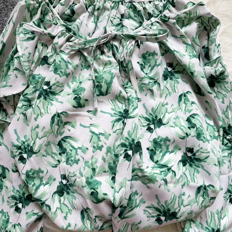 Fashion Puff Sleeve Woman Blouse Shirts For Women Stylish Top Floral Pattern Female Tops Elegant Chiffon Mujer Clothes 250520