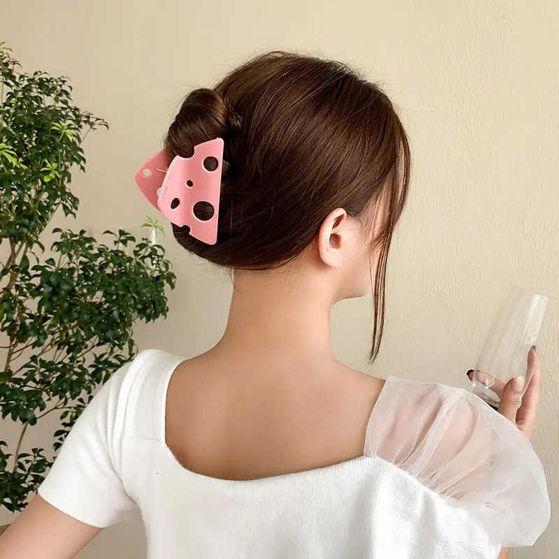 Cheese Shape Womens Hair Grab Hollow Fashion Everyday Casual Shark Clip Hair Clip Womens Hair Accessories 250517