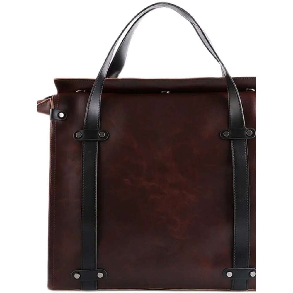 Discount Men's Briefcase Crazy Horse Leather Business Boston Bag Designer's Cross Bag Large Capacity Totes Handbags