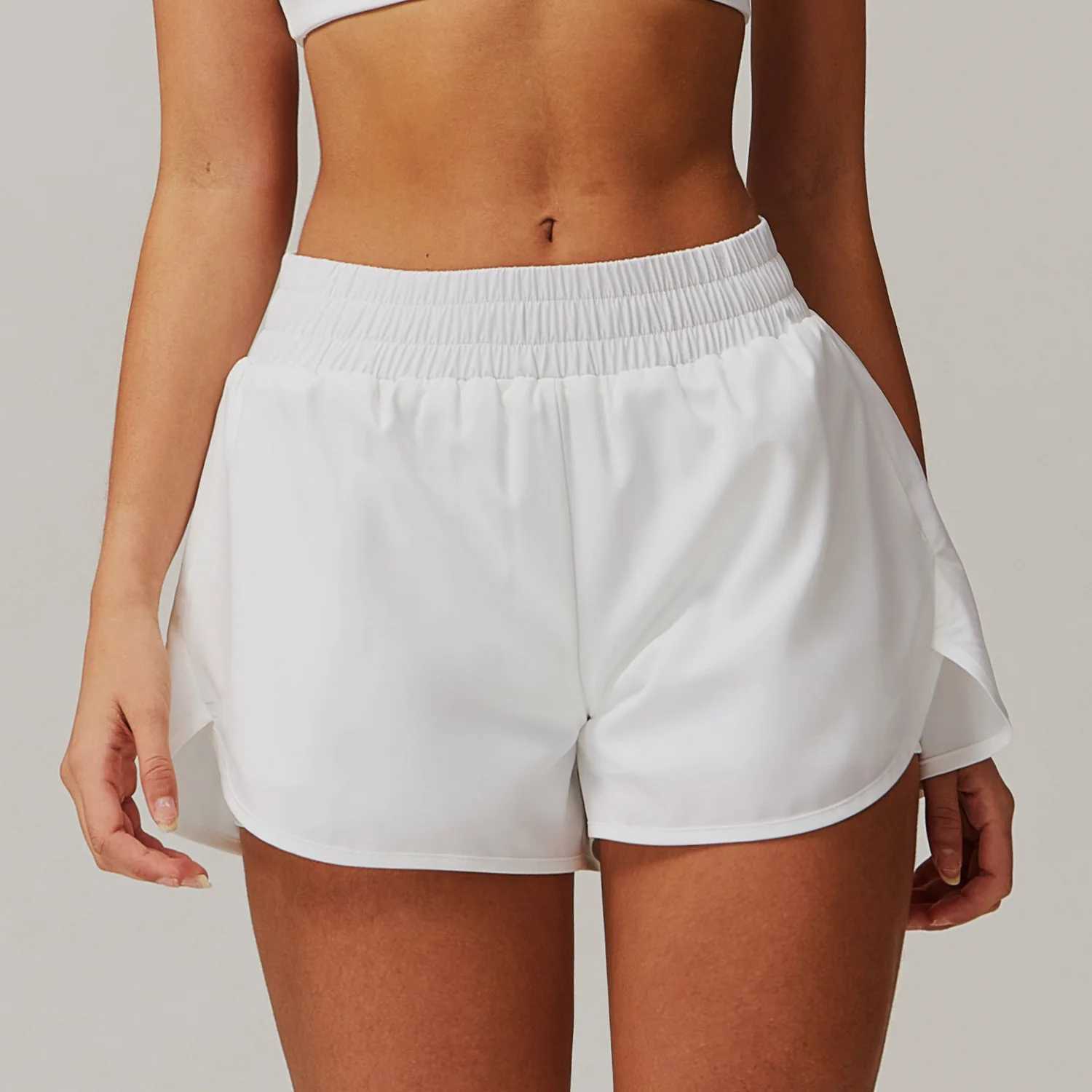 Yoga Shorts Women Fitness Shorts Running Cycling Shorts Breathable Sports High Waist Workout Gym Shorts Pocket Fake Two PiecesXJ250520