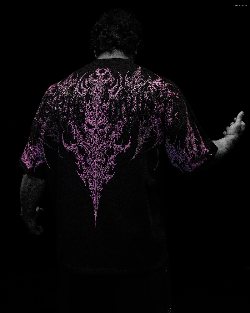 Men's T Shirts Glam Meets Gym Culture Breathedivinity Bloodraven Oversized T-Shirt High-Octane Streetwear Dro