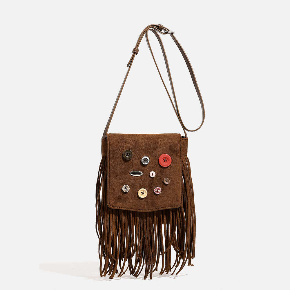 Women's Bags Designer Small California Pony Hippie Button Tassel Autumn/Winter New Casual Versatile Single Shoulder Crossbody Bag
