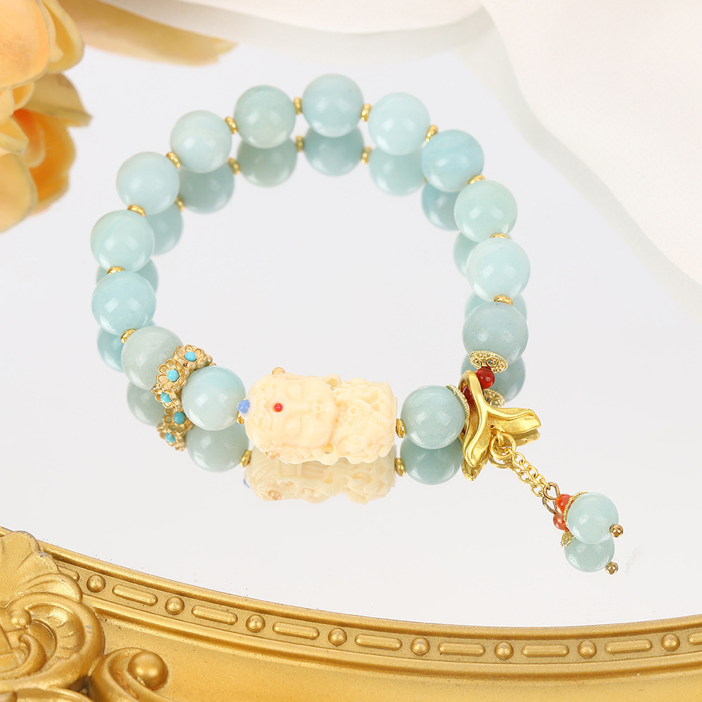 creative fish tail pendant bracelet, women's temple, Tara, lotus flower, classic cultural toy store, hot selling Chinese style bracelet