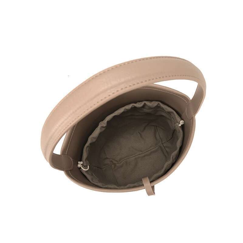 Bucket Medium Lychee Pattern Cowhide Large-capacity Single Shoulder Portable Women's Bag Leather Niche Design