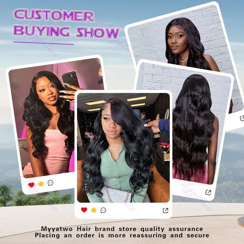 13x6 HD Transparent Body Wave Frontal Human Hair 30 40 Inch 13x7 Lace Front Wig 250 Density 6x6 Glueless Closure Wigs