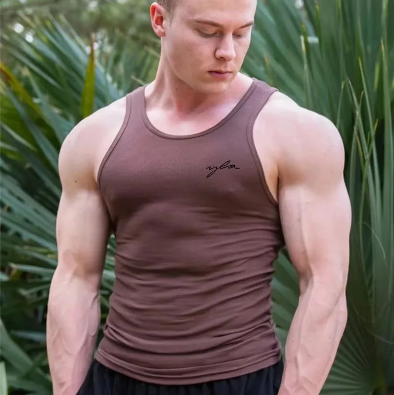 2025 Summer Sports Outdoor Vest Mens Running Training Casual Quick Drying breathable Striped Sleeveless Fashion Clothes 250517