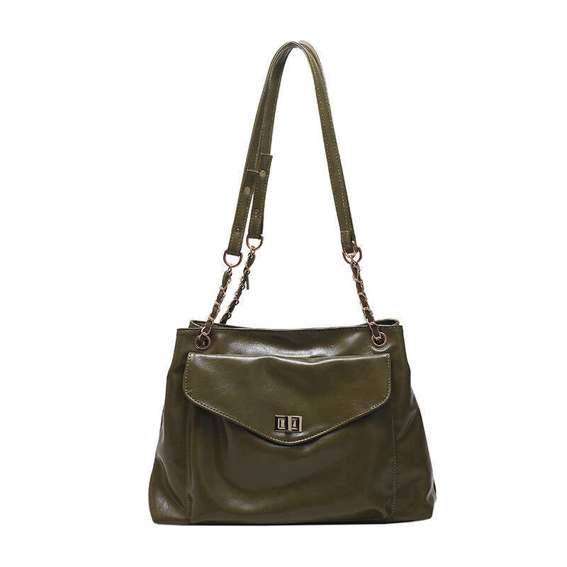 Design inspired Korean version single shoulder diagonal cross chain commuting large capacity wandering women's soft leather armpit bag 2025 tempe