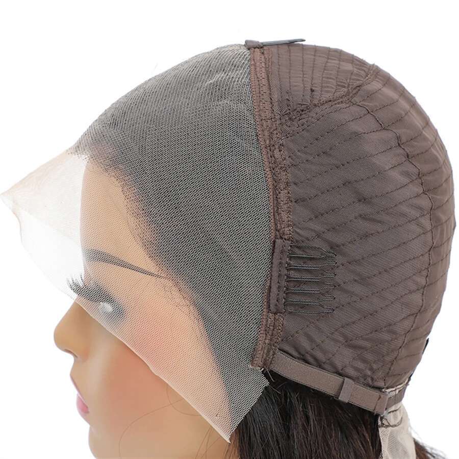 13x4 frontal lace daily party use remy 150% density 8inch 99 brown black color short straight pixie cut human hair wig
