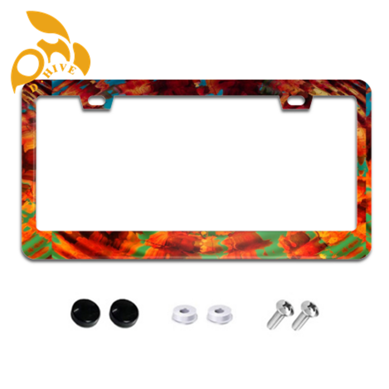 Free Shipping new designer customized Exterior Accessories License Plate Frames printing Flat hole license plate holder