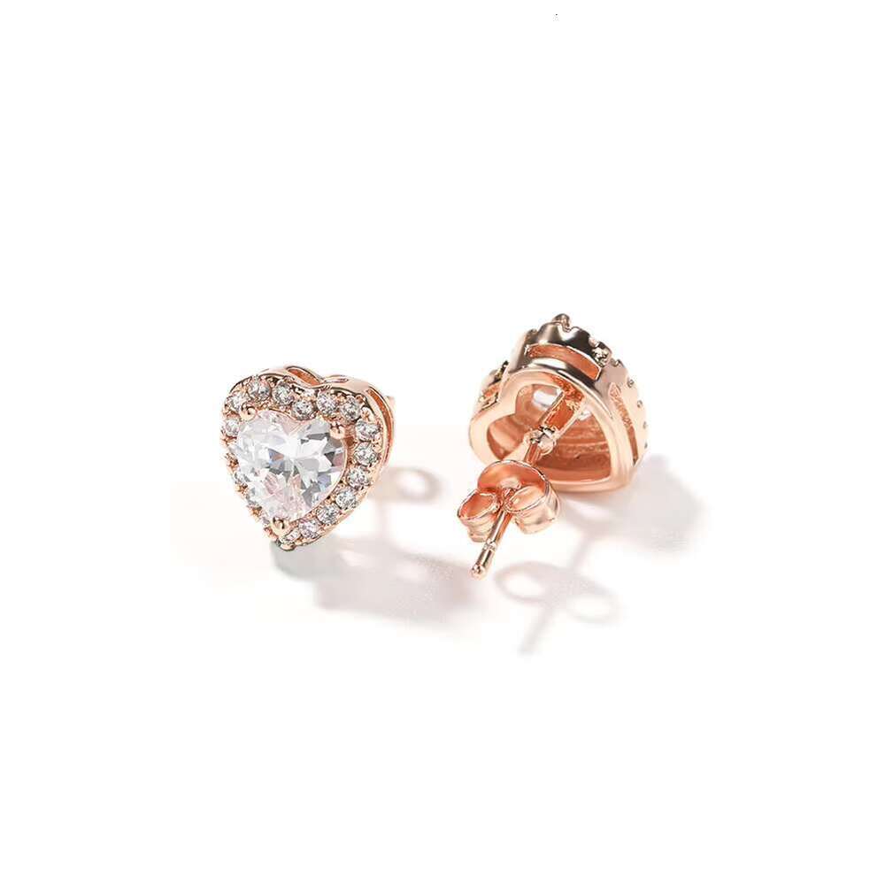 Newly arrived Hip Hop Heart shaped Earnail Decoration Princess CZ Female Screw Back Earrings Rap Singer Jewelry