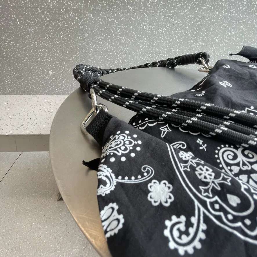 Fashion Paisley Shoulder Bag Bohemian Bandanna Printed Crossbody Bags for Women Woven Strap Handbags and Purses Soft Tote