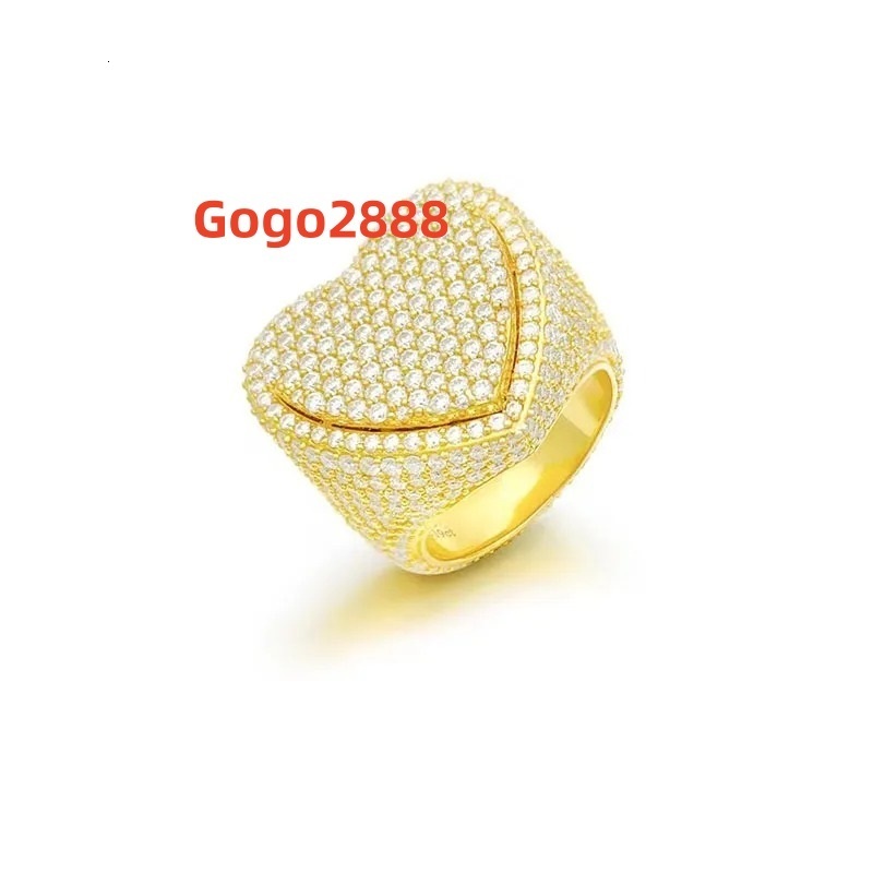 Luxury Custom Jewelry Hip Hop Heart Shape Best Quality Moissanite Diamond RingRing for Engagement Gift