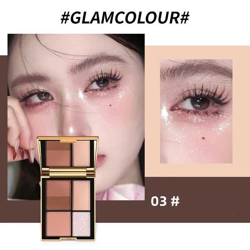 Versatile 5-Color Magic Eyeshadow Palette Brown Tones Matte Shimmer Finish Long-Lasting Eye Makeup Kit for All Ages W250520