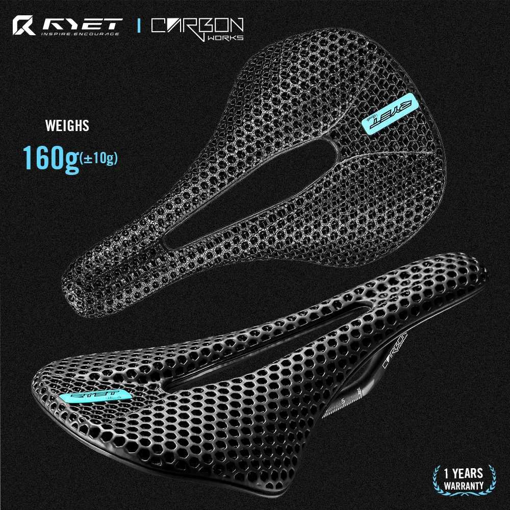 RYET 3D Bike Carbon Saddle 140mm 143mm Super Light Road Racing 3D/EVA Saddles Bicycle Cushion Cycling Seating Part R250520