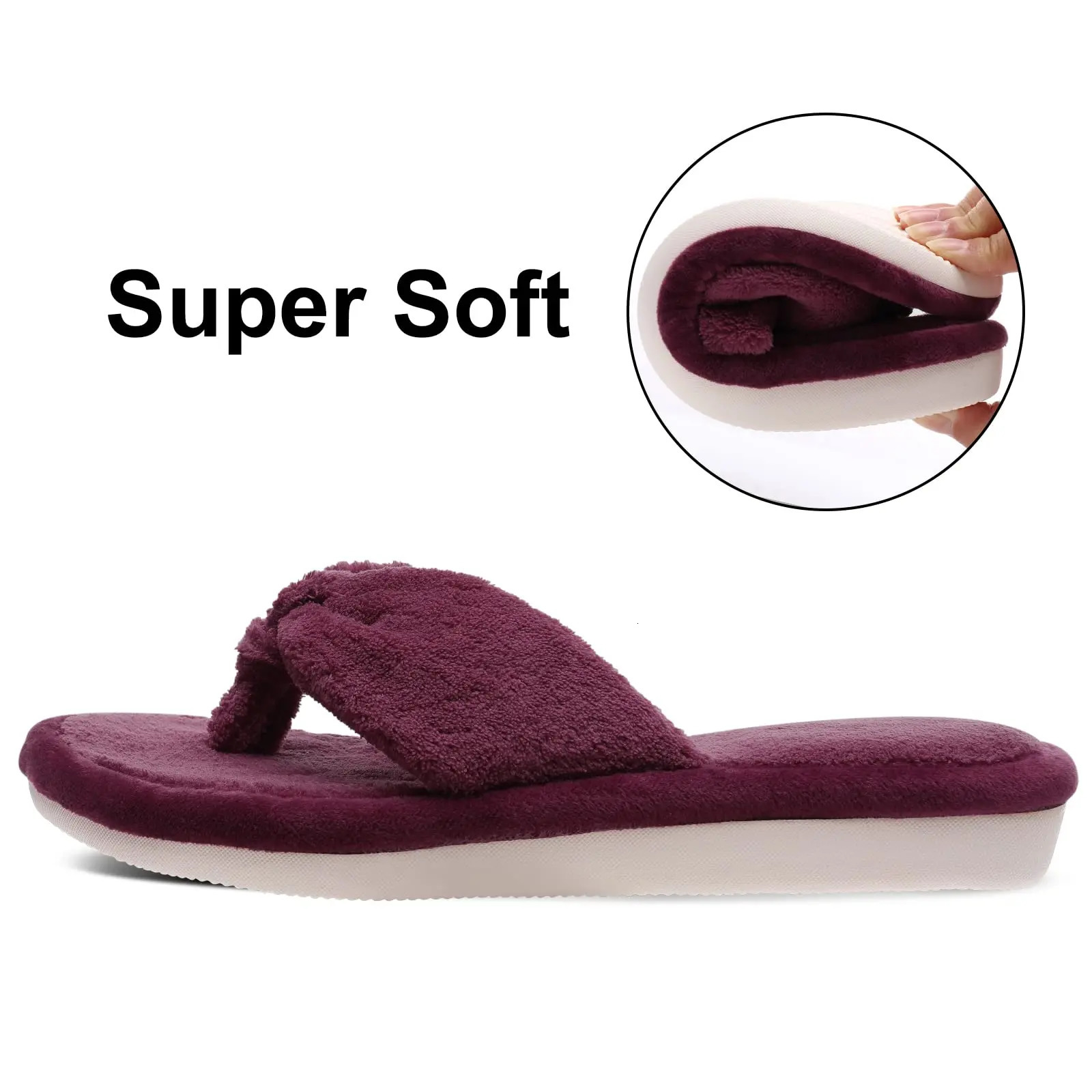 Comwarm Winter Fur Slippers Fluffy Womens Soft Plush Flats Slippers Women Home Sandals Indoor Casual Fuzzy Flip Flops 250516