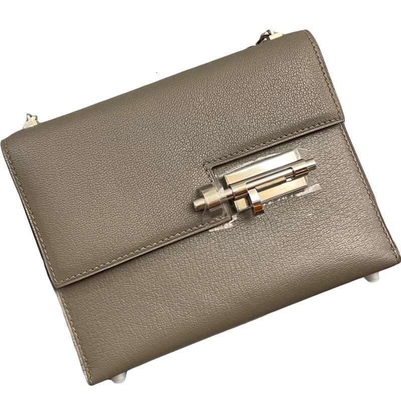 Yang Mi s same chain pin new single shoulder crossbody leather women bag small square toe cover layer cowhide simple
