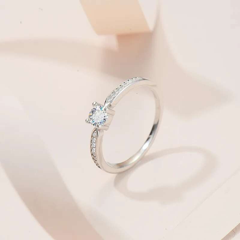 COSFIX D Color Moissanite Rings For Women s925 Silver 0.3ct 4mm Moissanite Rings Full Diamond Womens Rings New 2023 Gift