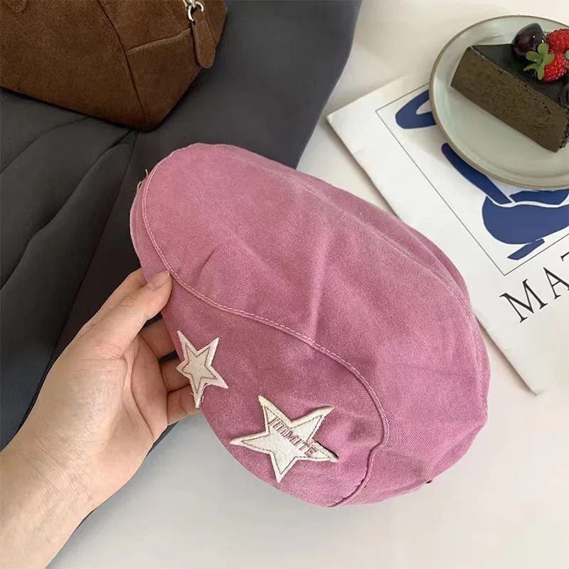 womens fashion hat American retro star-shaped casual simple and versatile beret painter hat 250520